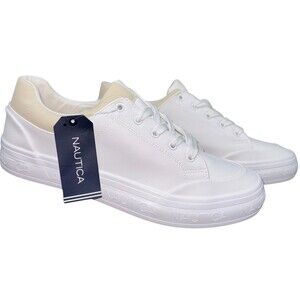 Nautica Womens Size 11 Sneakers Shoes Lambie White Casual Fashion Athleisure New